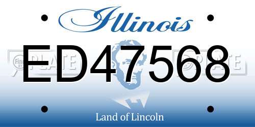ED47568 Illinois License Plate