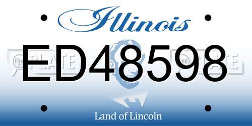 ED48598 Illinois License Plate