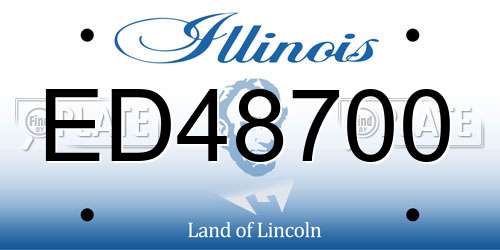 ED48700 Illinois License Plate