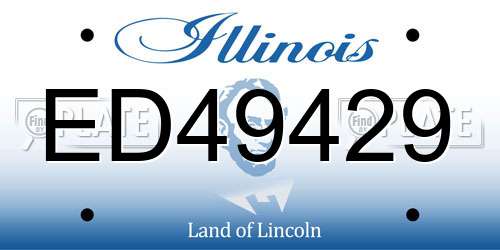 ED49429 Illinois License Plate