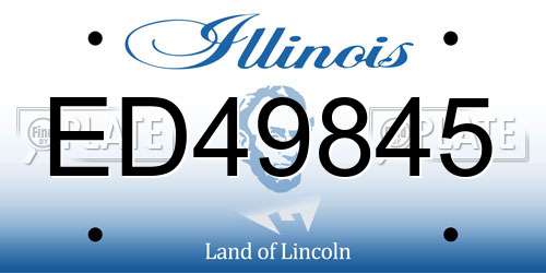 ED49845 Illinois License Plate