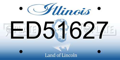 ED51627 Illinois License Plate