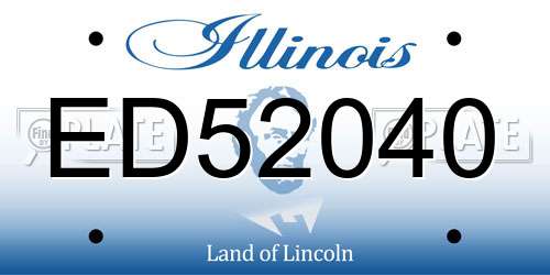 ED52040 Illinois License Plate