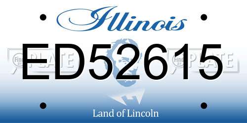 ED52615 Illinois License Plate