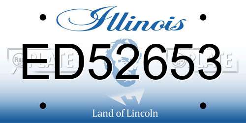 ED52653 Illinois License Plate