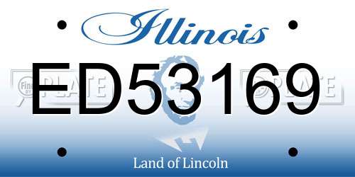 ED53169 Illinois License Plate