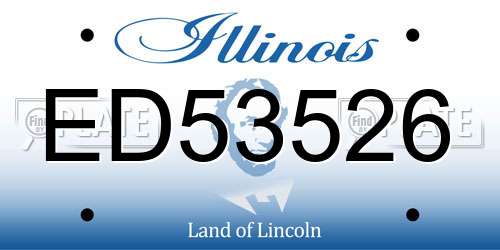 ED53526 Illinois License Plate