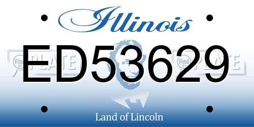 ED53629 Illinois License Plate