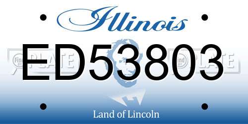 ED53803 Illinois License Plate
