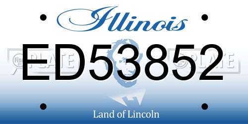 ED53852 Illinois License Plate