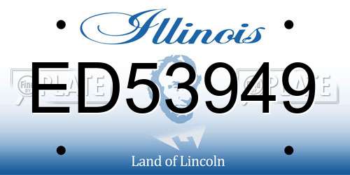 ED53949 Illinois License Plate
