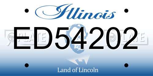 ED54202 Illinois License Plate