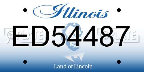 ED54487 Illinois License Plate