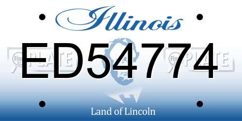 ED54774 Illinois License Plate