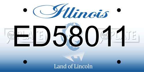 ED58011 Illinois License Plate