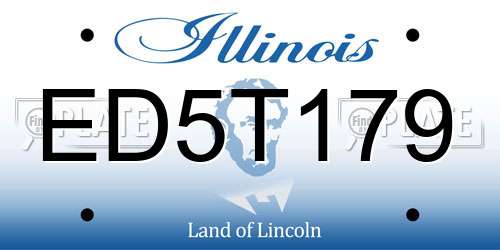 ED5T179 Illinois License Plate