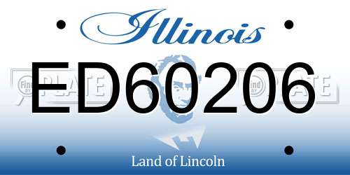 ED60206 Illinois License Plate