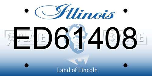 ED61408 Illinois License Plate
