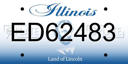 ED62483 Illinois License Plate