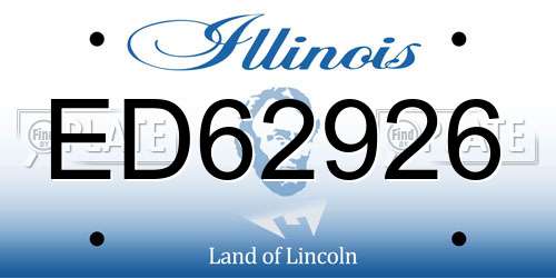 ED62926 Illinois License Plate