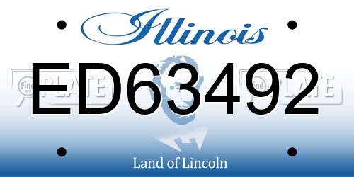 ED63492 Illinois License Plate