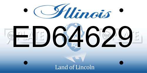 ED64629 Illinois License Plate