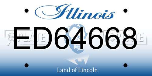 ED64668 Illinois License Plate
