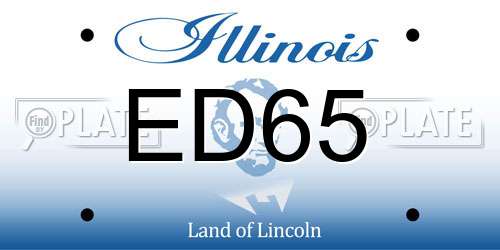 ED65 Illinois License Plate