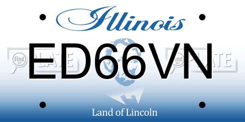ED66VN Illinois License Plate