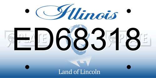 ED68318 Illinois License Plate
