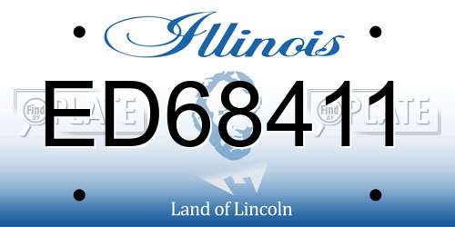 ED68411 Illinois License Plate