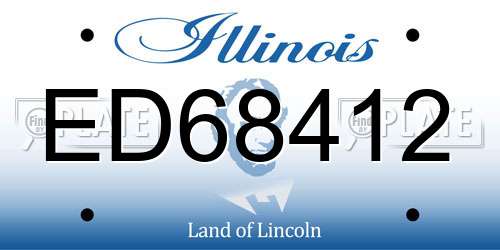 ED68412 Illinois License Plate
