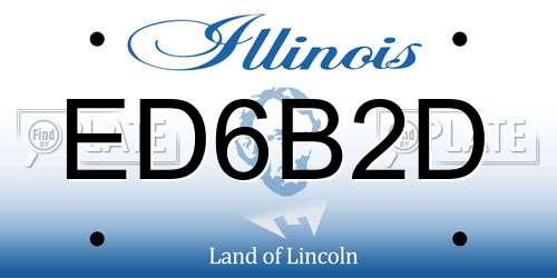 ED6B2D Illinois License Plate