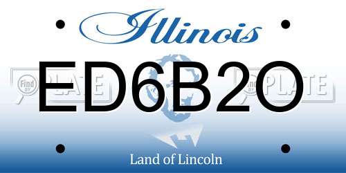 ED6B2O Illinois License Plate