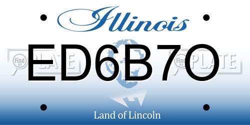 ED6B7O Illinois License Plate