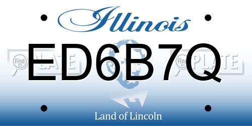 ED6B7Q Illinois License Plate