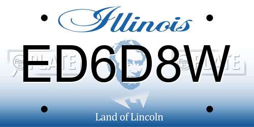 ED6D8W Illinois License Plate