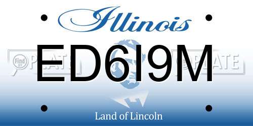 ED6I9M Illinois License Plate