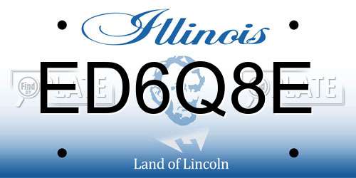 ED6Q8E Illinois License Plate
