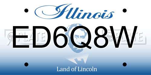 ED6Q8W Illinois License Plate