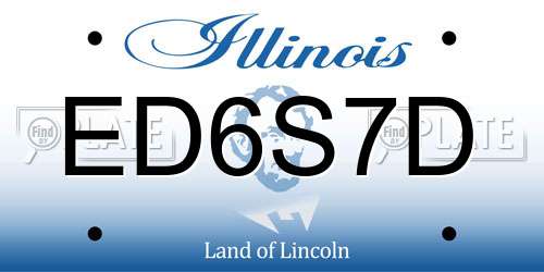 ED6S7D Illinois License Plate