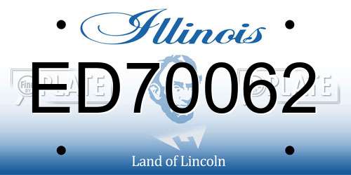 ED70062 Illinois License Plate