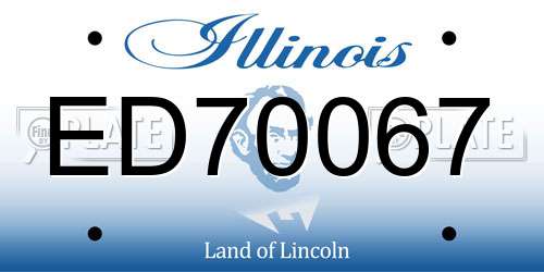 ED70067 Illinois License Plate