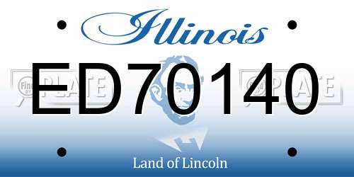 ED70140 Illinois License Plate