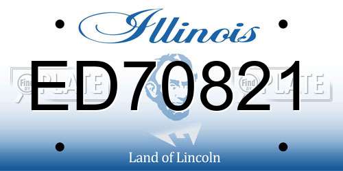 ED70821 Illinois License Plate