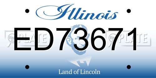 ED73671 Illinois License Plate