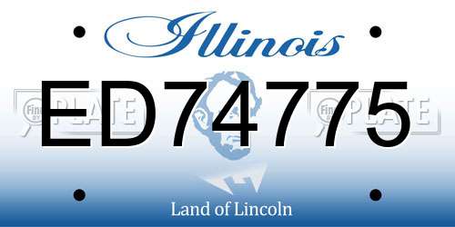 ED74775 Illinois License Plate