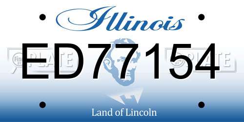 ED77154 Illinois License Plate