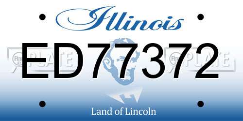 ED77372 Illinois License Plate