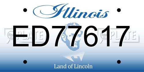 ED77617 Illinois License Plate